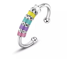 Load image into Gallery viewer, Ring - Adjustable Fidget Ring - Rainbow Beads
