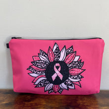 Load image into Gallery viewer, Pouch - BCA Ribbon Sunflower on Pink
