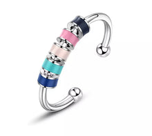 Load image into Gallery viewer, Ring - Adjustable Fidget Ring - Rainbow Beads
