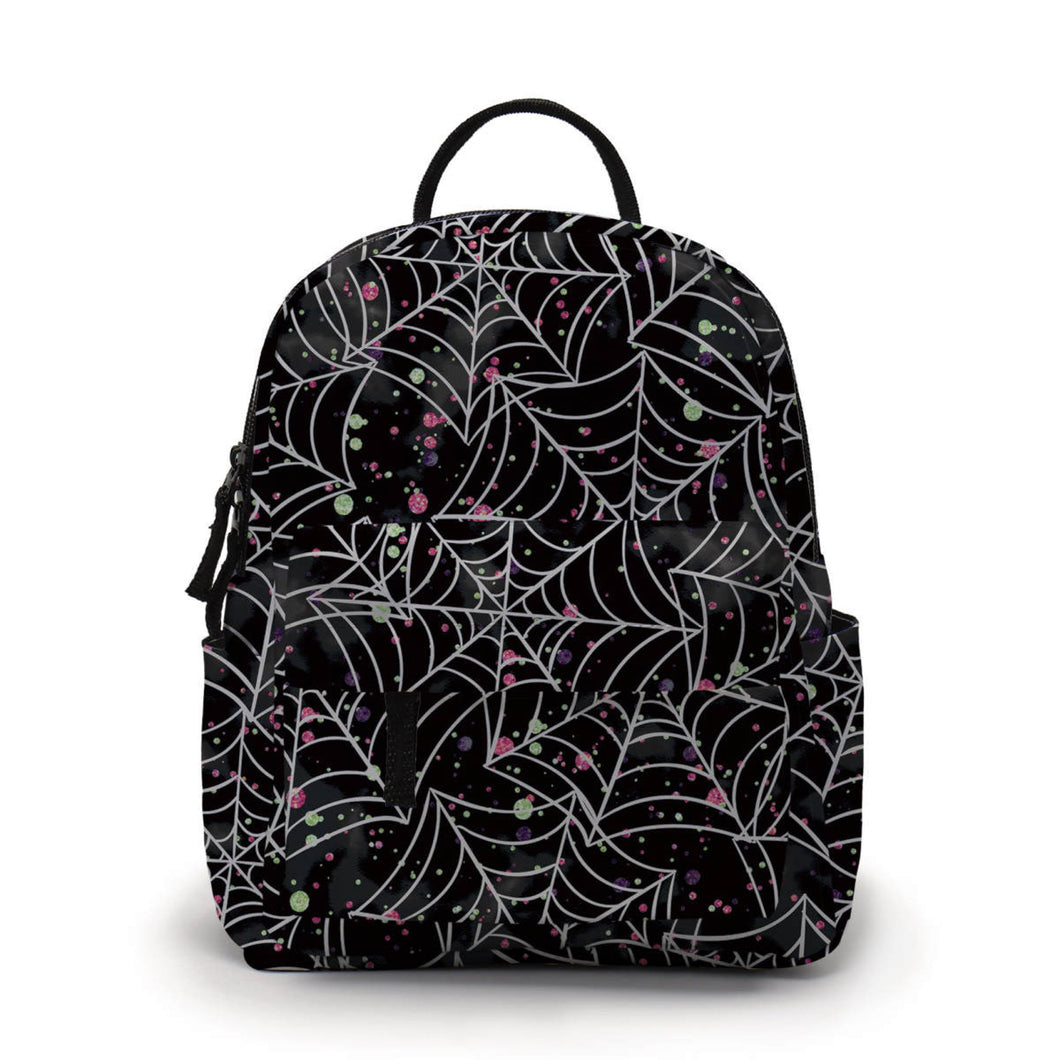 Mini Backpack - Black Spider Webs