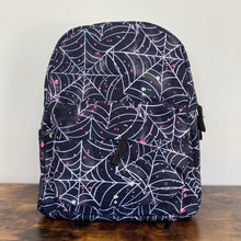 Load image into Gallery viewer, Mini Backpack - Black Spider Webs
