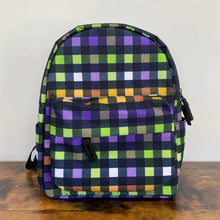 Load image into Gallery viewer, Mini Backpack - Purple Lime Plaid
